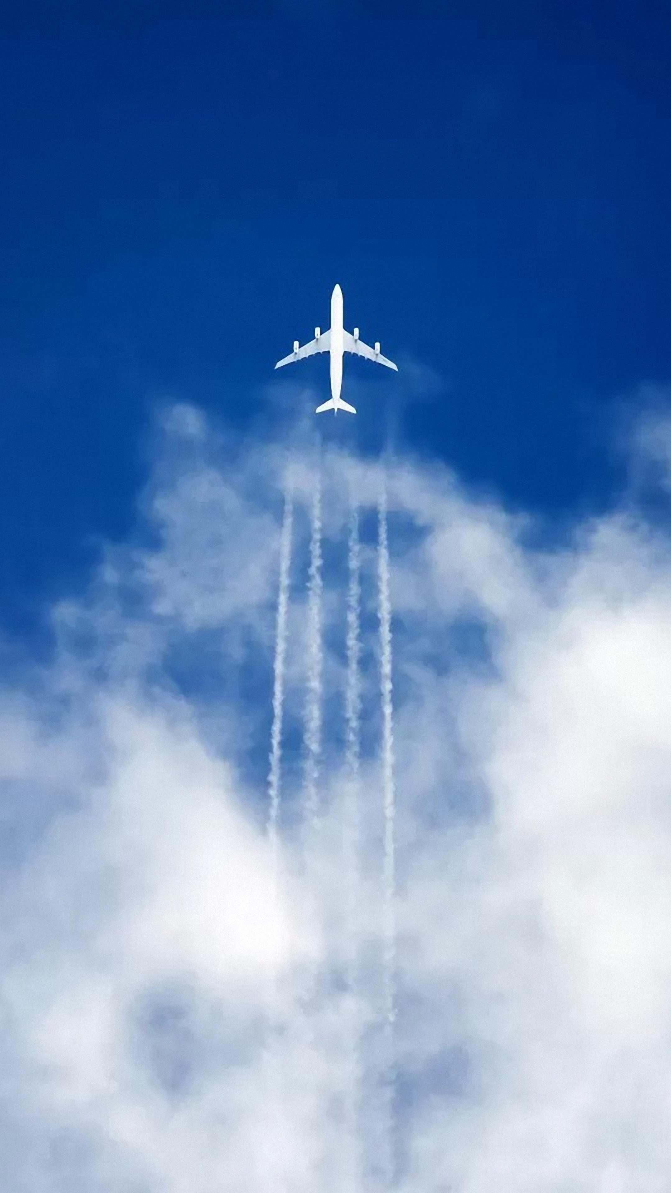 Airplane in blue sky